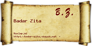 Badar Zita névjegykártya
